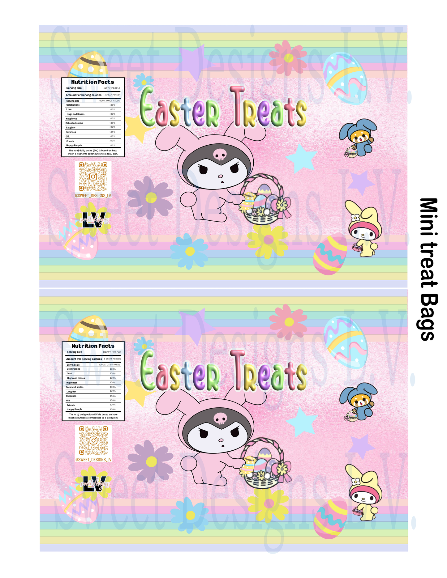 Printable Easter Basket Treat Stuffer Package that you can download and print at home